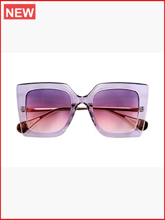 Oversized Square Cat Eye Sunglasses Pearl Inlay UV400 Protection main image 5